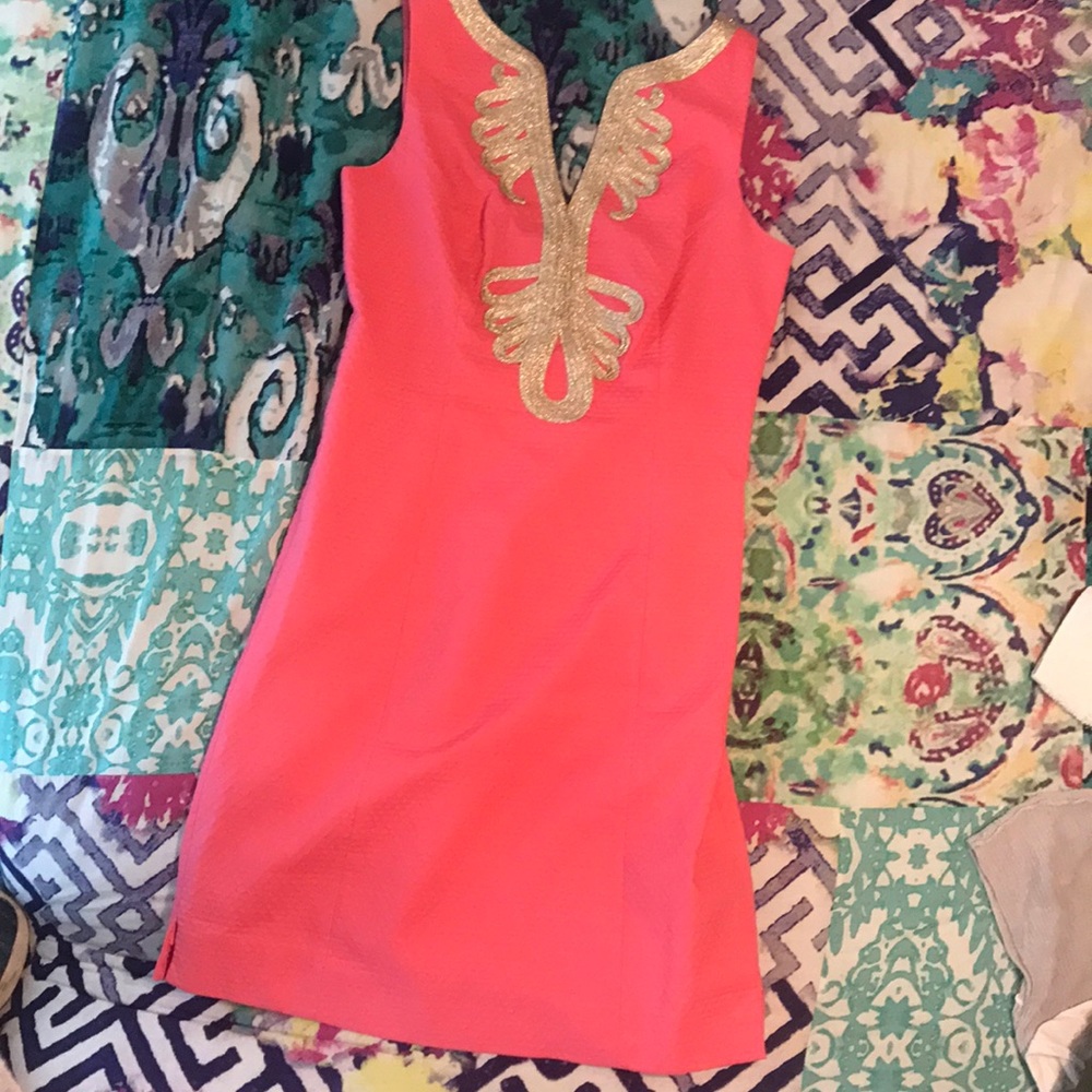 Lilly Pulitzer Janice shift dress salmon size 2